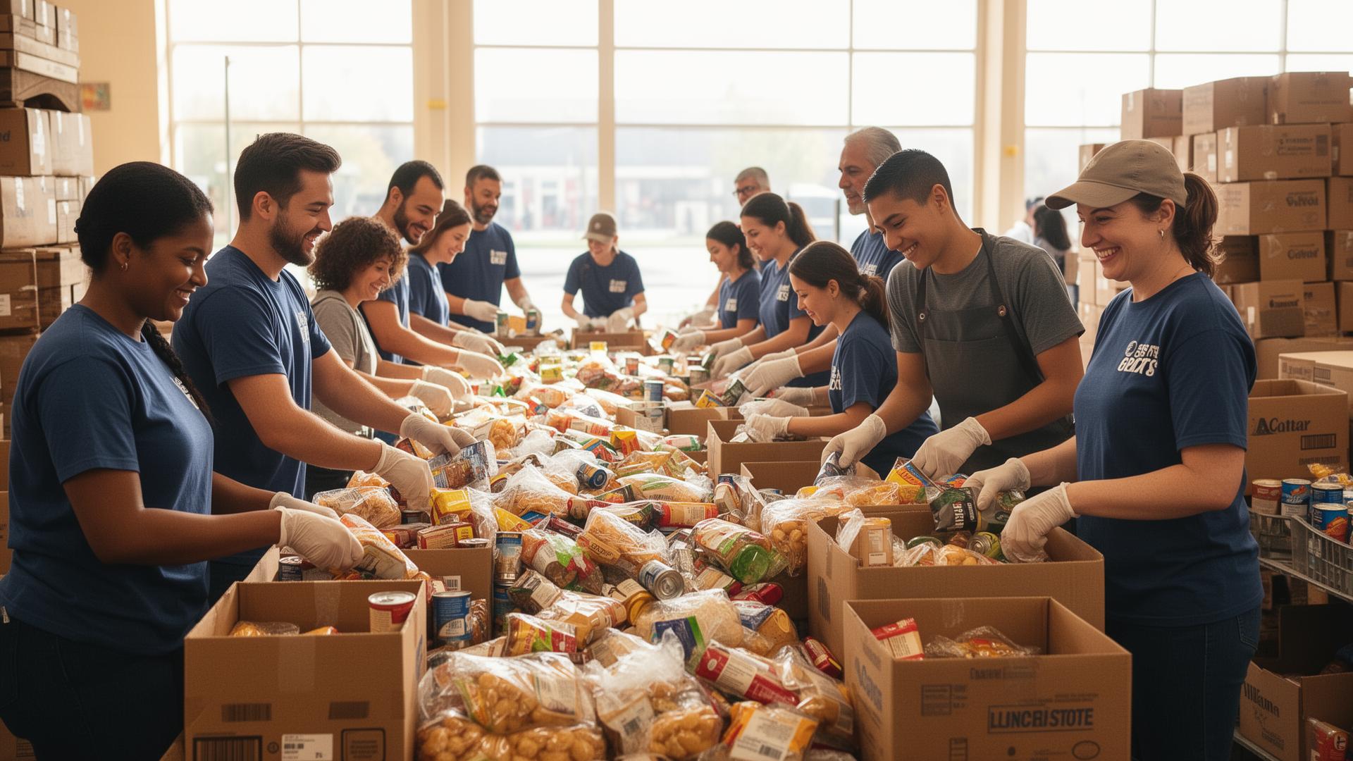 Volunteers helping in the community